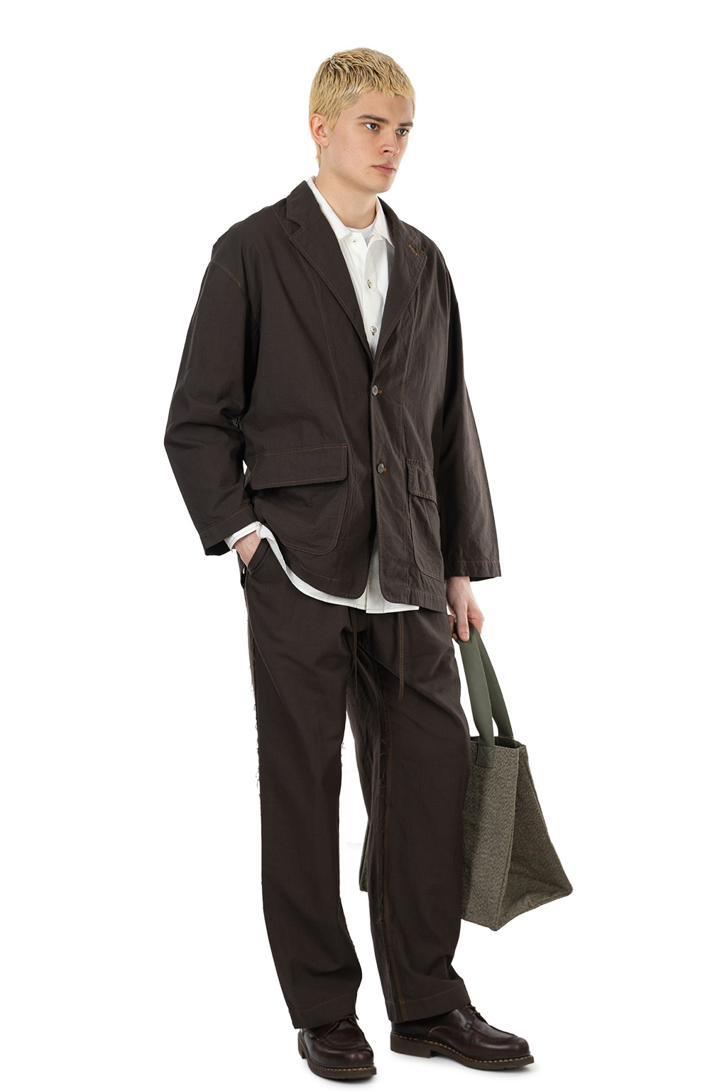 CALE - Khadi Garment-Dyed Cotton Jacket - Sumi Black
