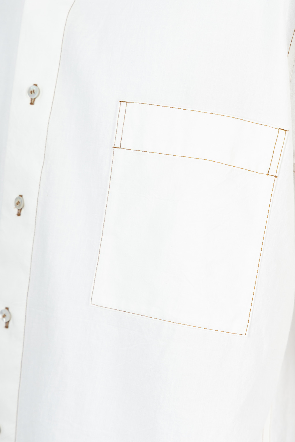 CALE - Khadi Garment-Dyed Cotton Band Collar Shirt - White