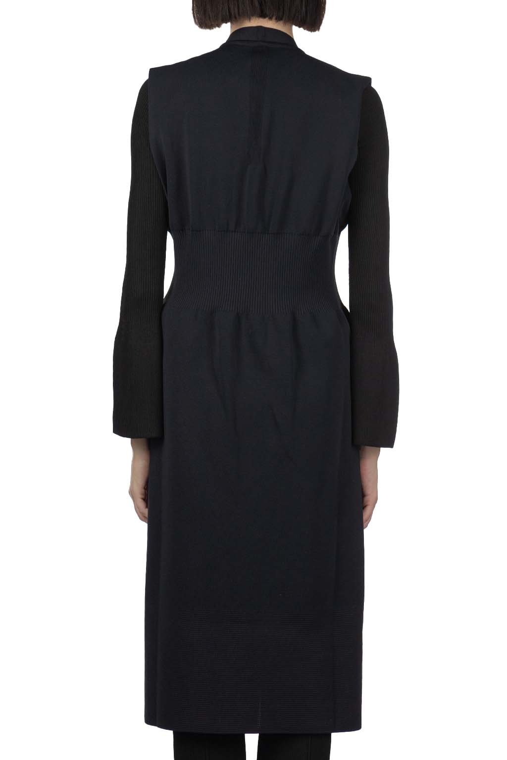 CFCL | Milan Collarless Long Vest | Women | Blue Button Shop