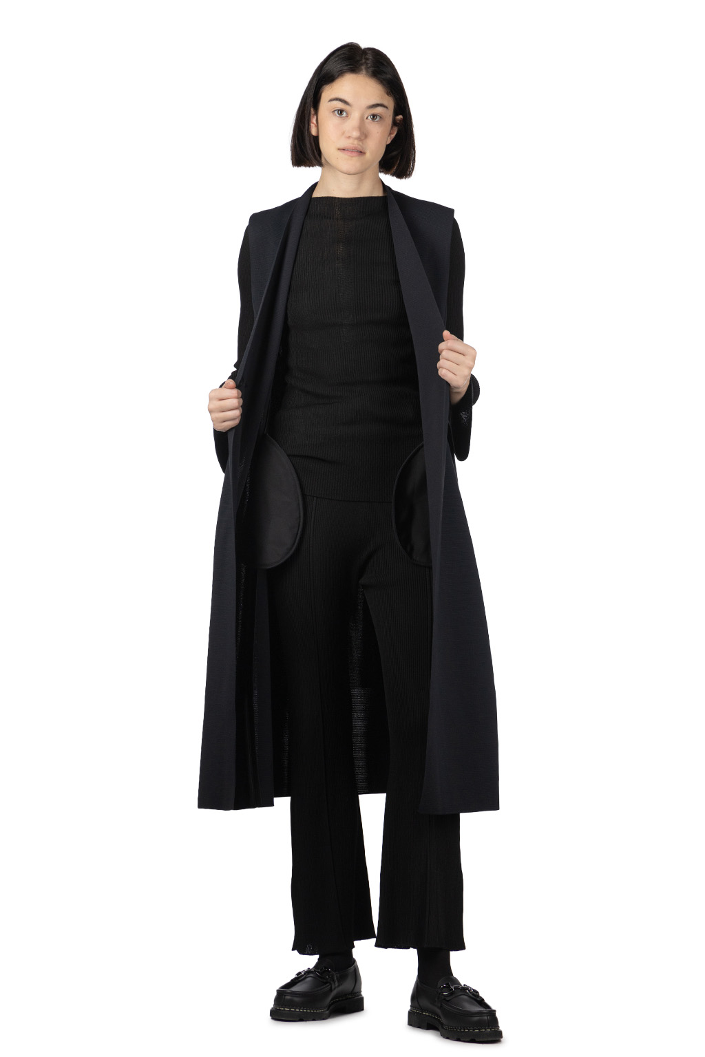 CFCL 完売　MILAN LONG VEST ロングジレ　ブラック　新品未使用 CFCL | Milan Collarless Long Vest | Women | Blue Button Shop