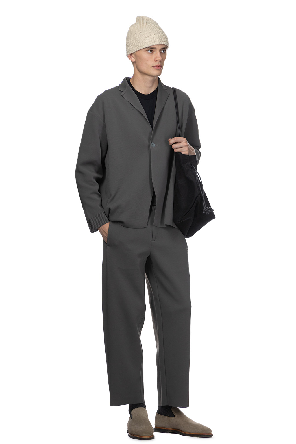 CFCL | Milan Rib Boxy Tailored Jacket - Iron Grey | Men