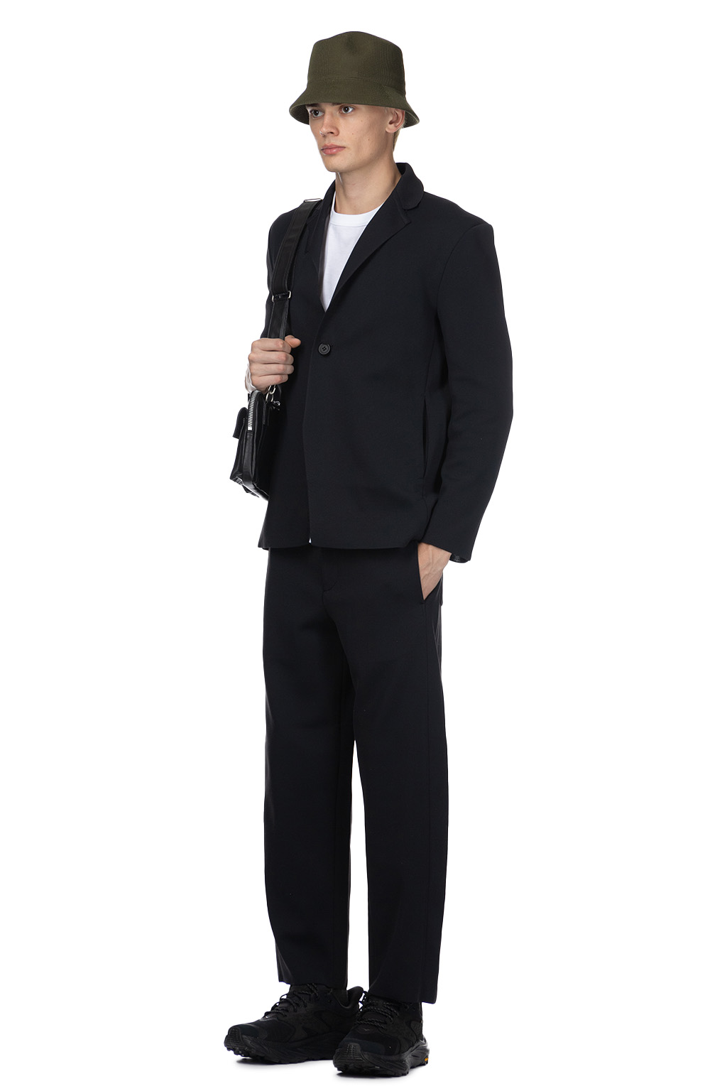 CFCL | Milan Rib Tailored Jacket - Black | Men | Blue Button