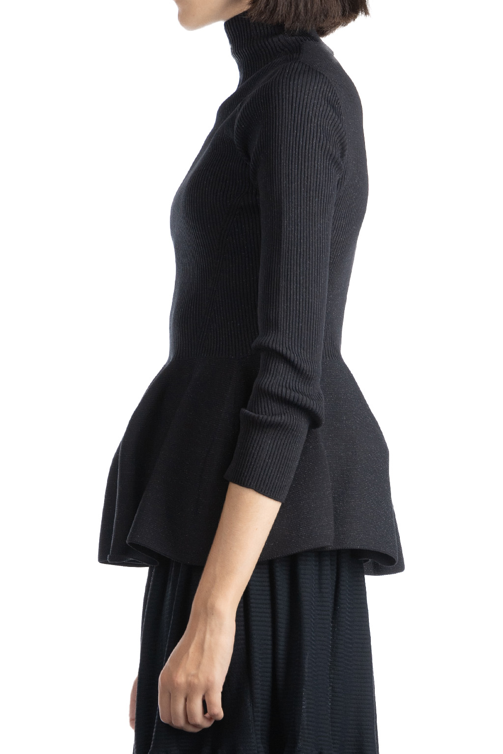 CFCL POTTERY TOP4 ブラック POTTERY GLITTER MOCKNECK TOP