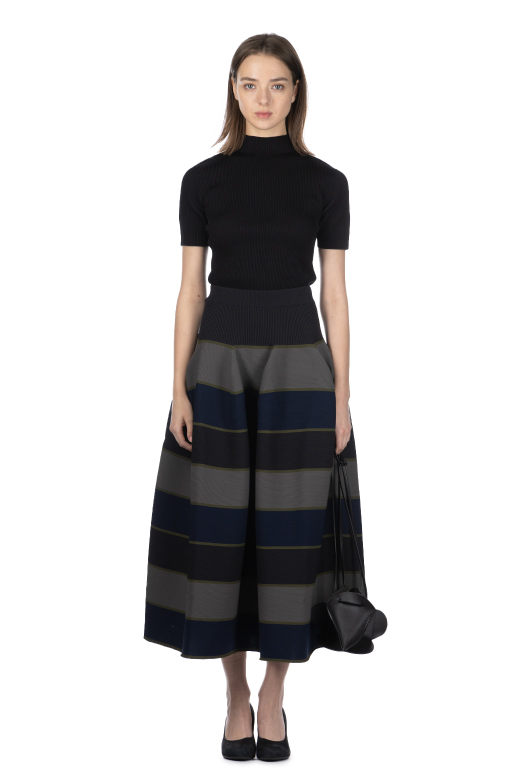 CFCL pottery skirt 1 black multi（POTTERY ROUNDED HEM SKIRT）
