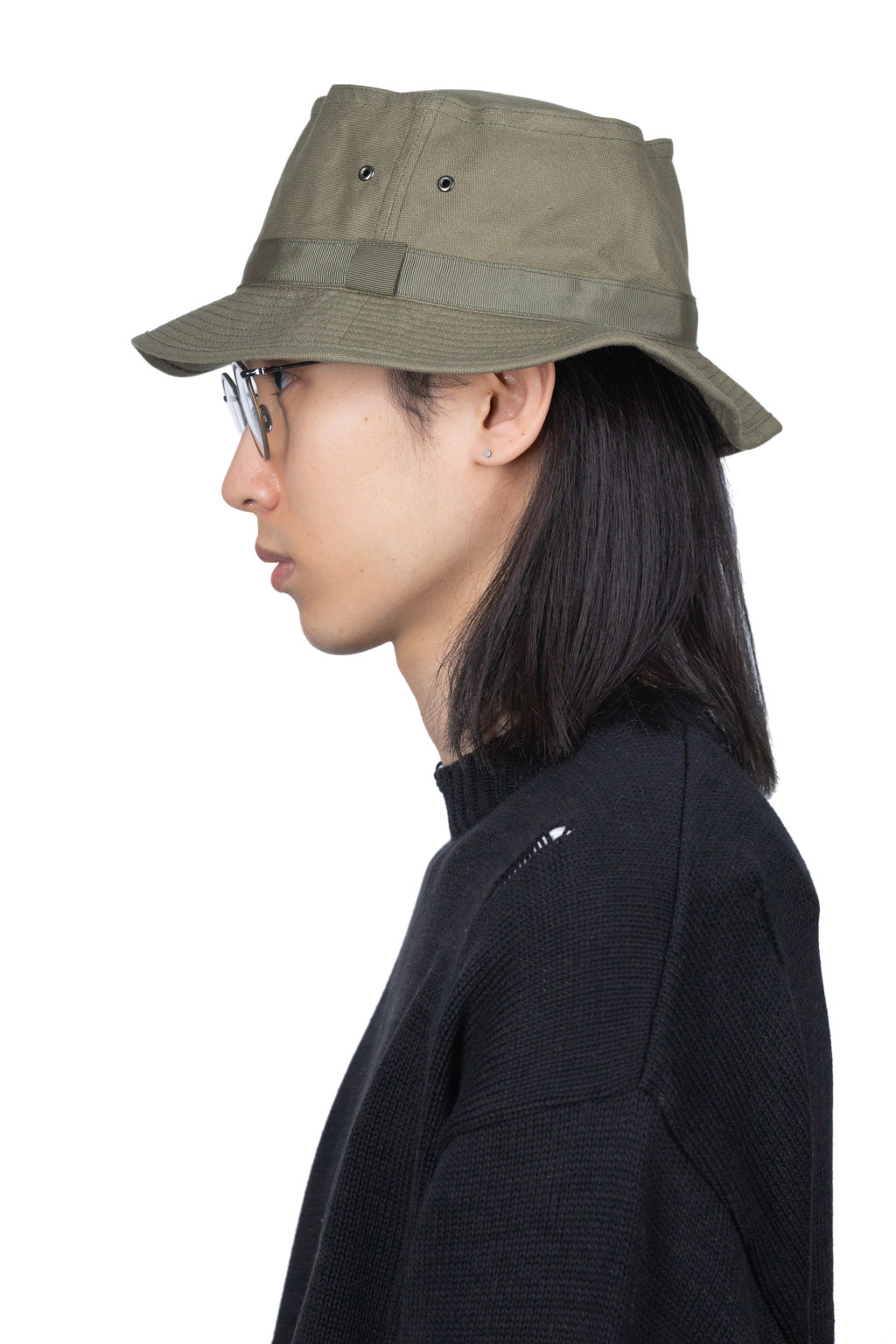 Cableami Linen Cotton Oxford Pork-pie Hat - Olive