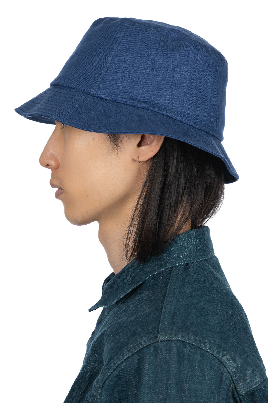 Cableami - Linen Herringbone Bucket Hat - Indigo