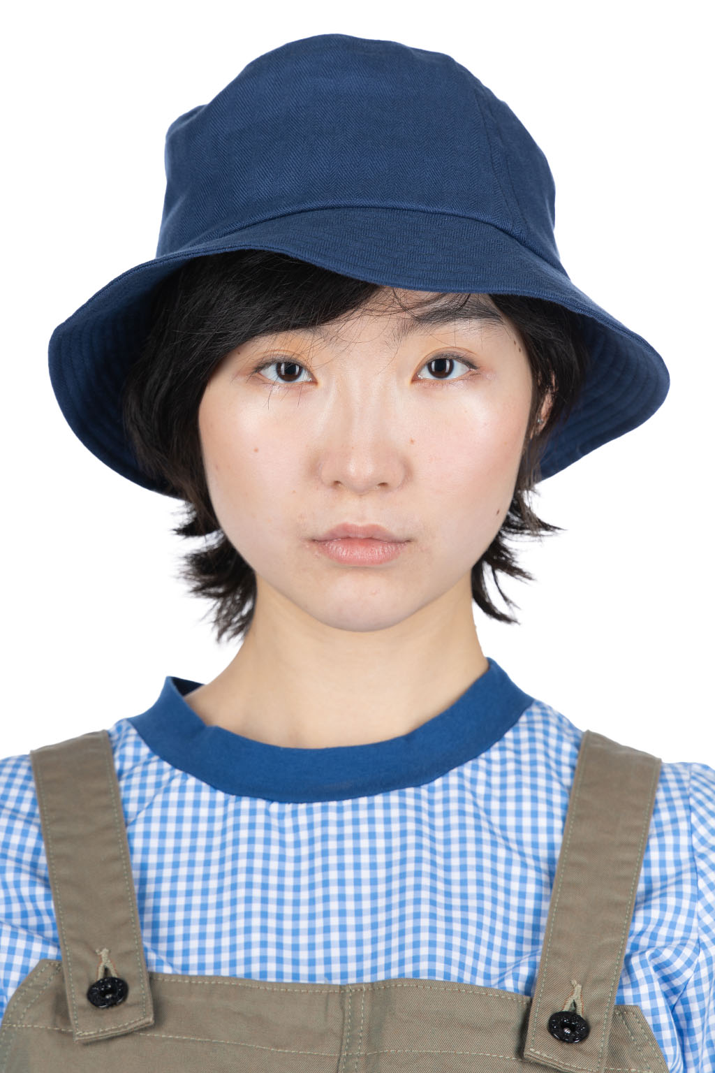 Cableami - Linen Herringbone Bucket Hat - Indigo