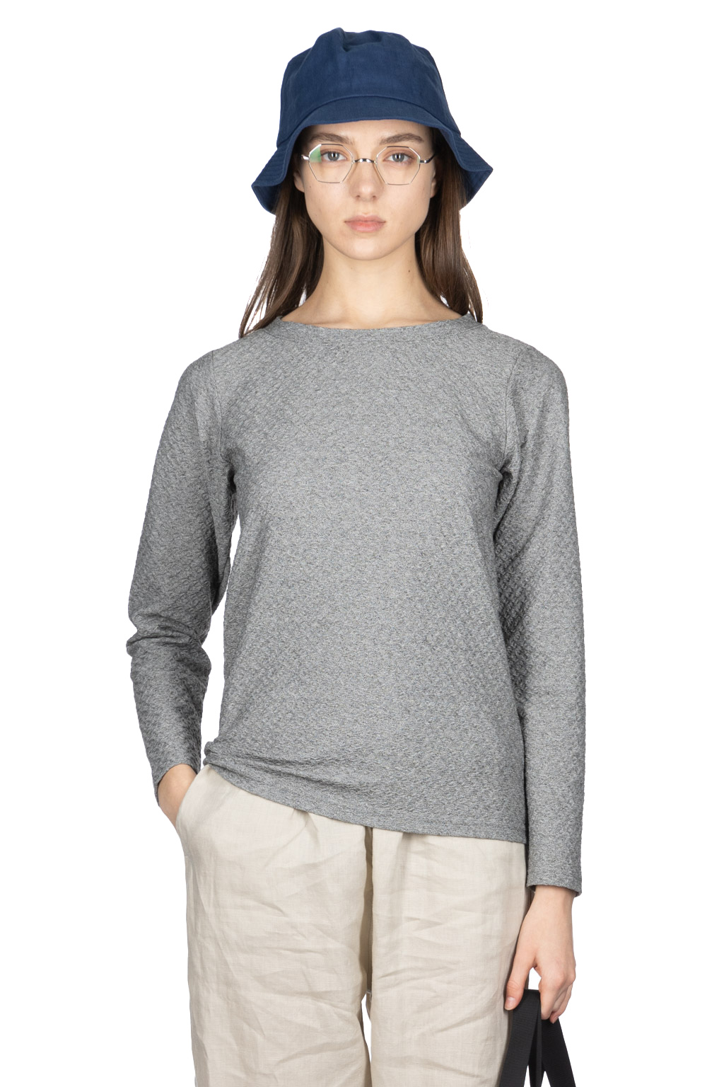 Cableami - Linen Herringbone Bucket Hat - Indigo