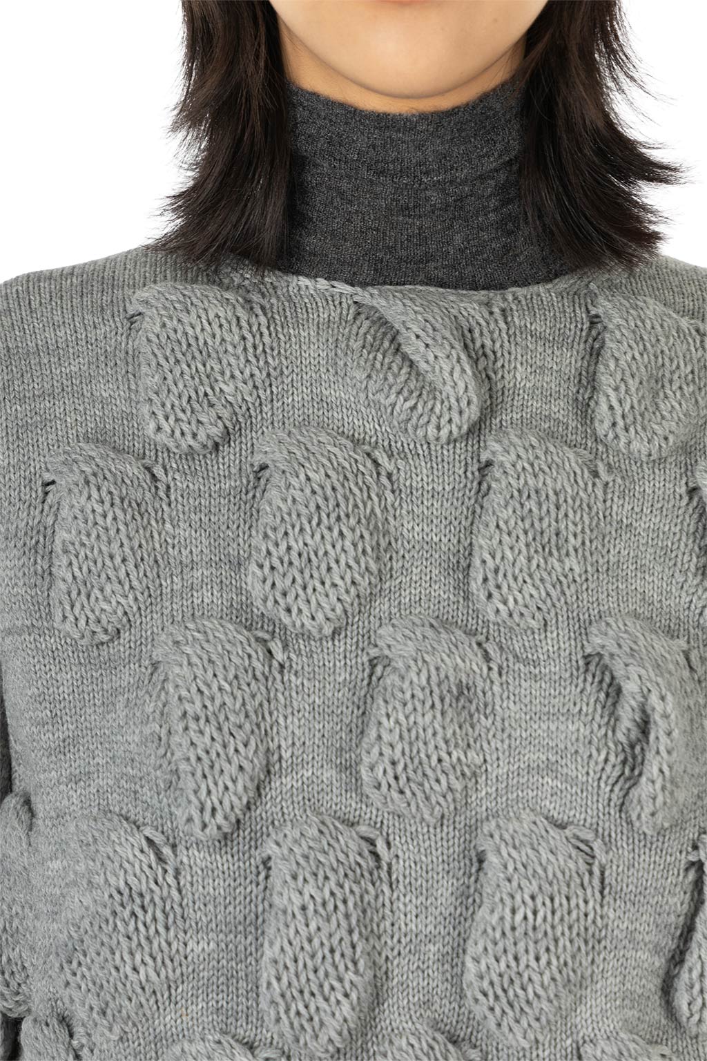 Comme Des Garcons Comme Des Garcons  - 5 Gauge Cable Knit Sweater - Grey