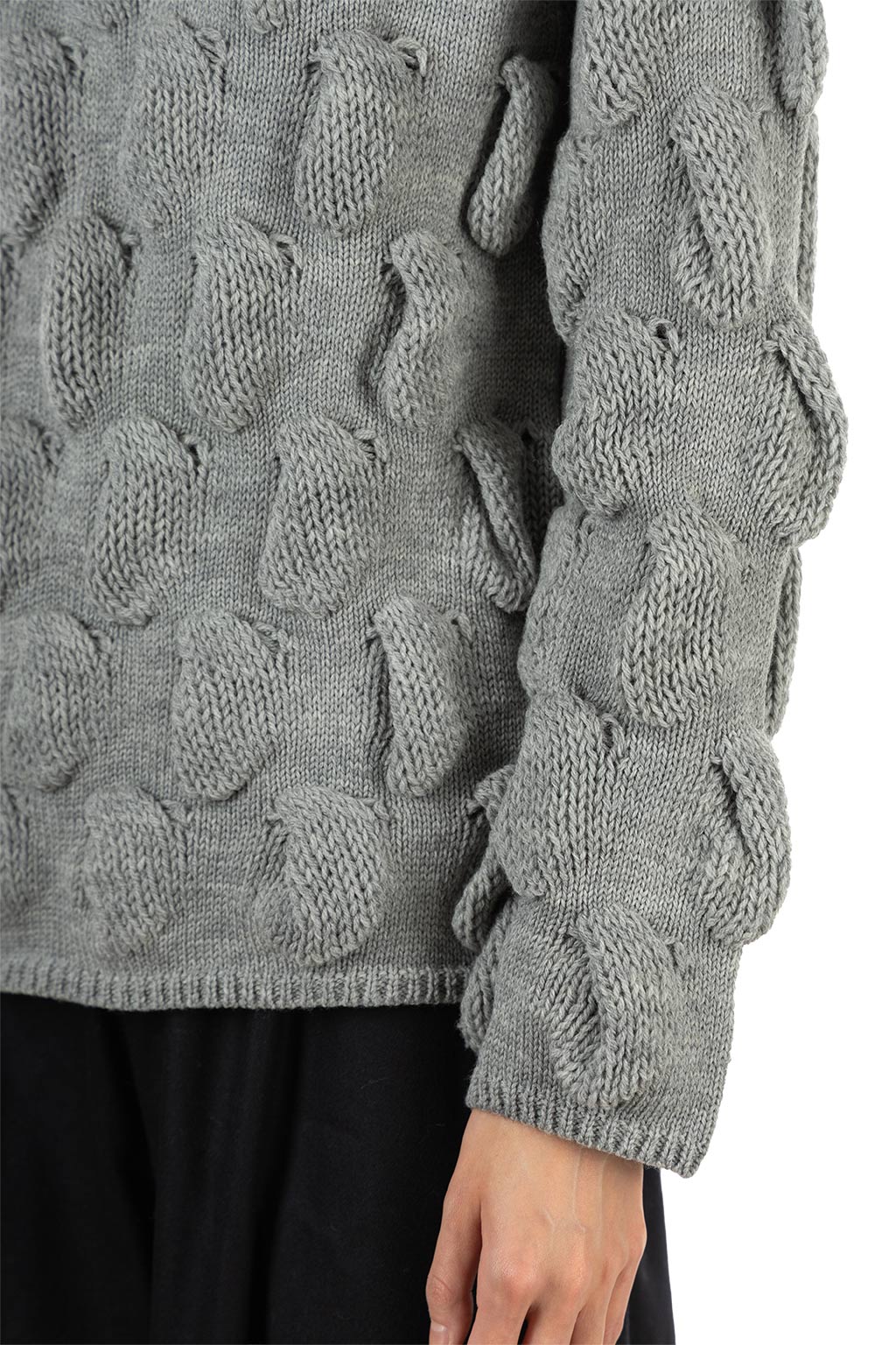 Comme Des Garcons Comme Des Garcons  - 5 Gauge Cable Knit Sweater - Grey