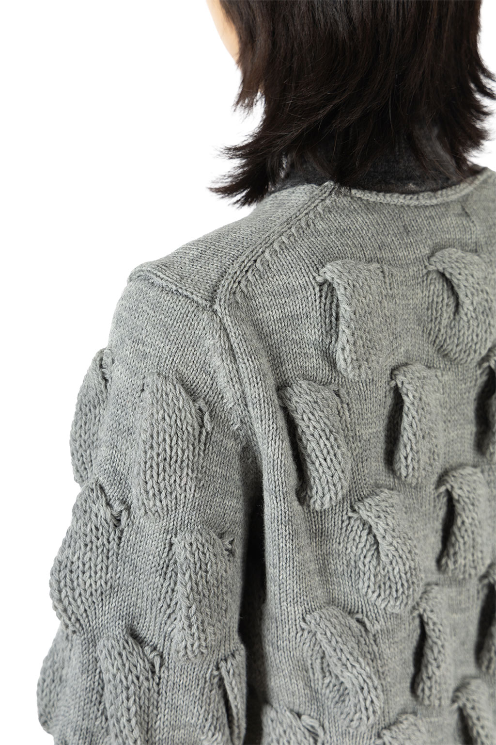 Comme Des Garcons Comme Des Garcons  - 5 Gauge Cable Knit Sweater - Grey