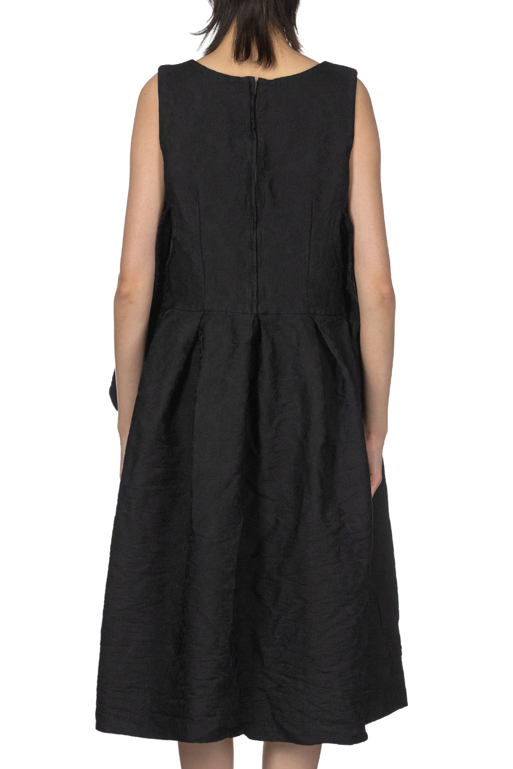 Comme Des Garcons Comme Des Garcons  - Jacquard Floral Pattern Garment Dyed Dress - Black