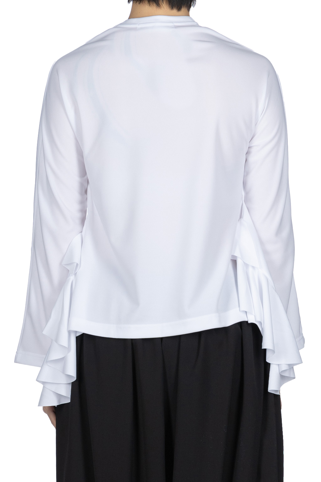 Comme Des Garcons Comme Des Garcons  - Long Sleeve T-Shirt With Side Ruffles - White