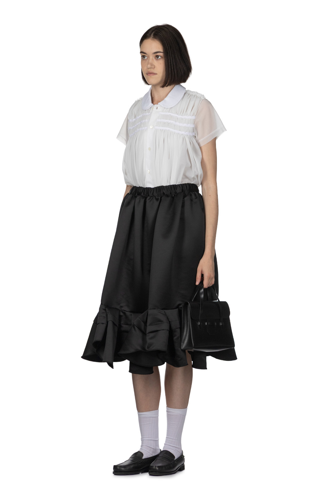 Comme Des Garcons Comme Des Garcons  - Poly x Satin Skirt - Black