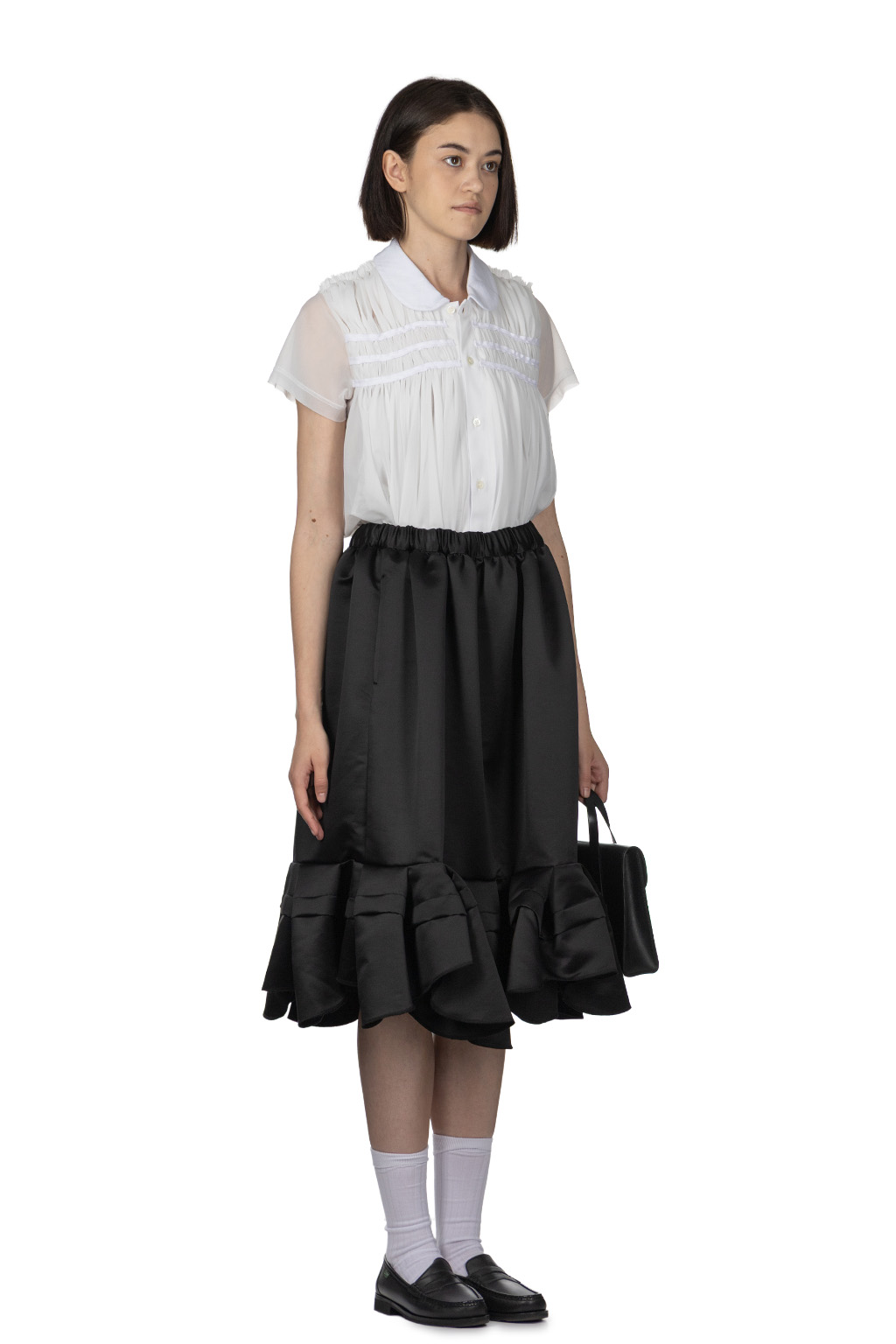 Comme Des Garcons Comme Des Garcons  - Poly x Satin Skirt - Black