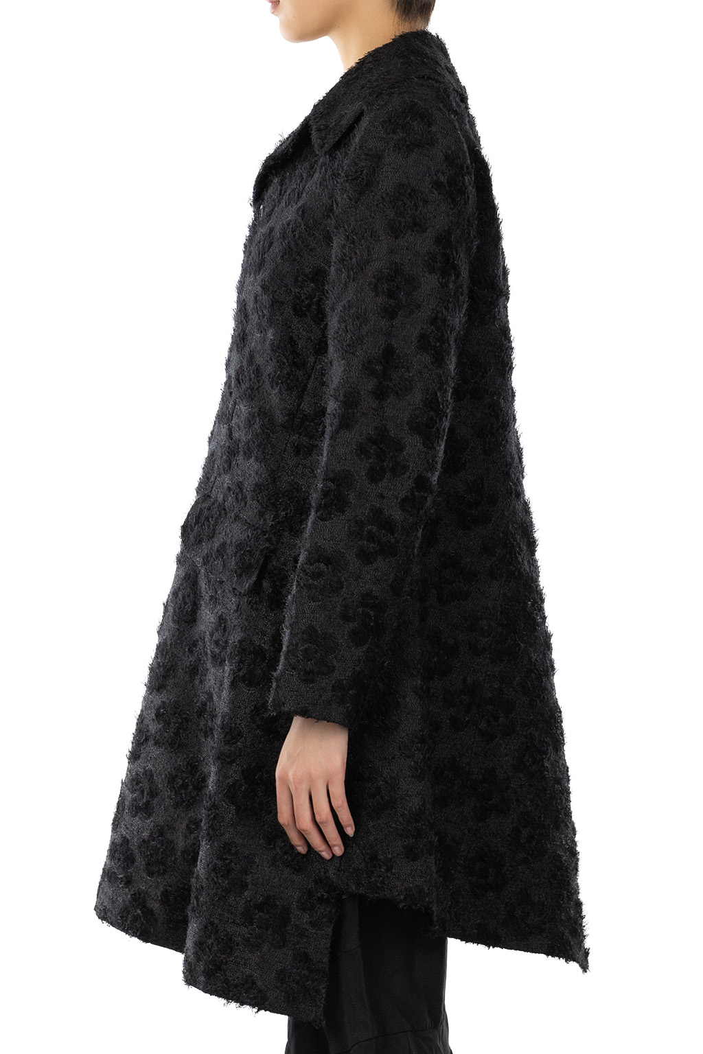 Comme Des Garcons Comme Des Garcons  - Textured Floral Jacquard Coat - Black