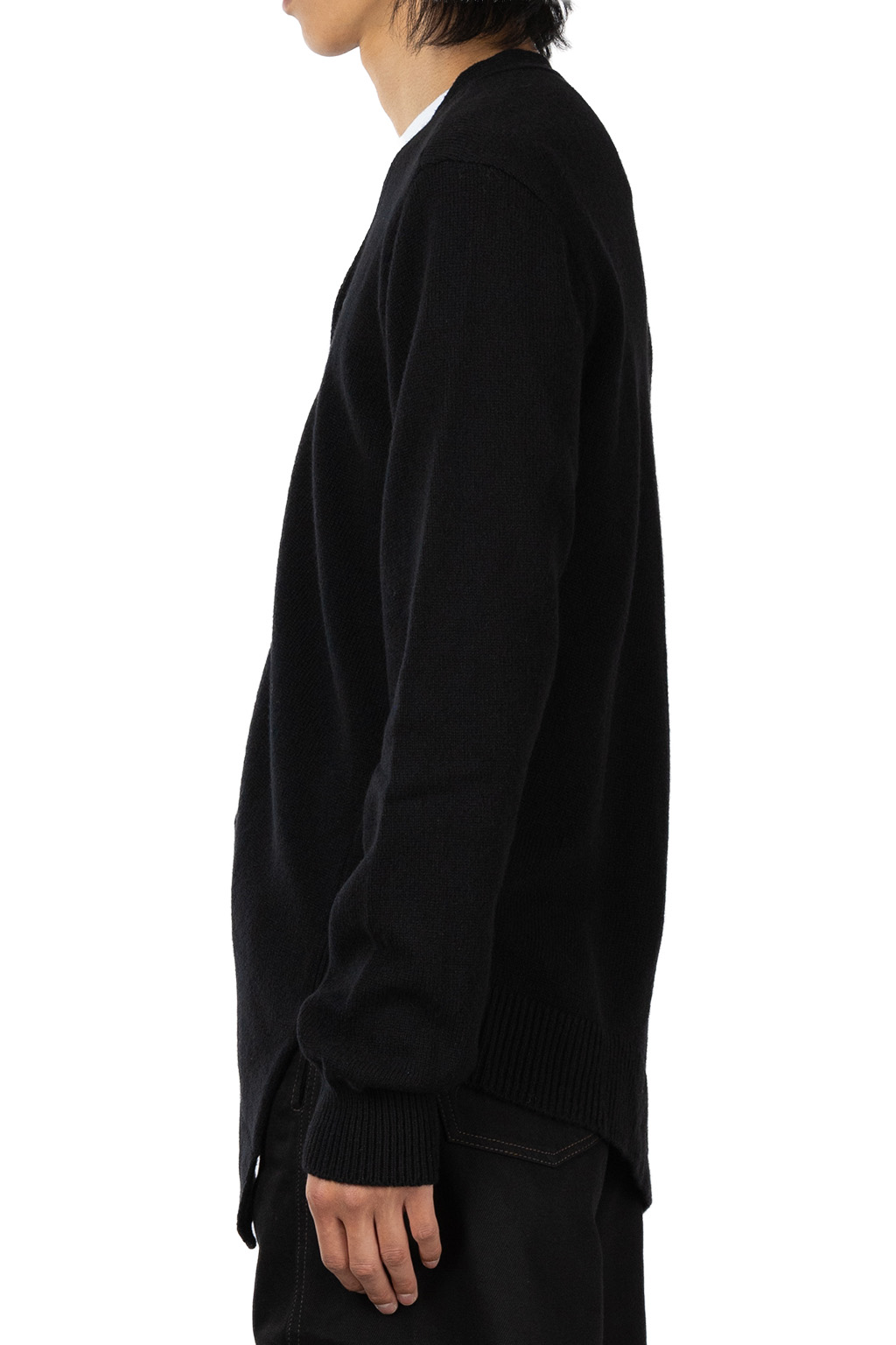 Comme Des Garcons Homme Deux - Asymmetical Wool Nylon Cardigan - Black