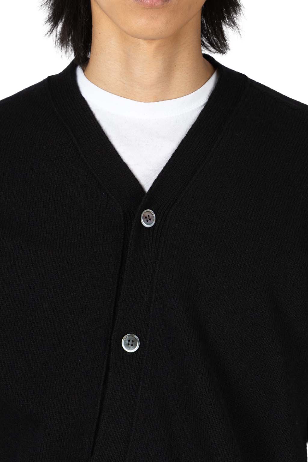 Comme Des Garcons Homme Deux - Asymmetical Wool Nylon Cardigan - Black
