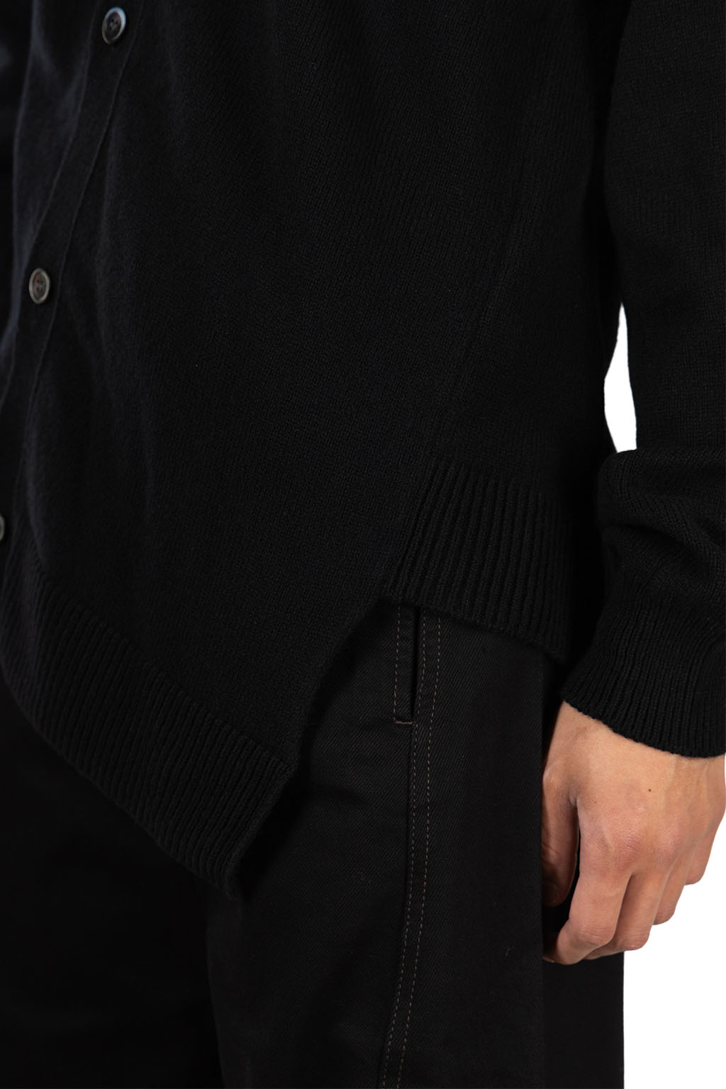 Comme Des Garcons Homme Deux - Asymmetical Wool Nylon Cardigan - Black
