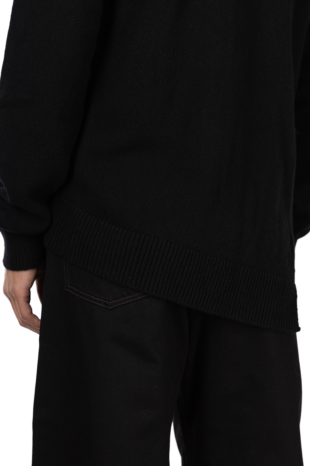 Comme Des Garcons Homme Deux - Asymmetical Wool Nylon Cardigan - Black