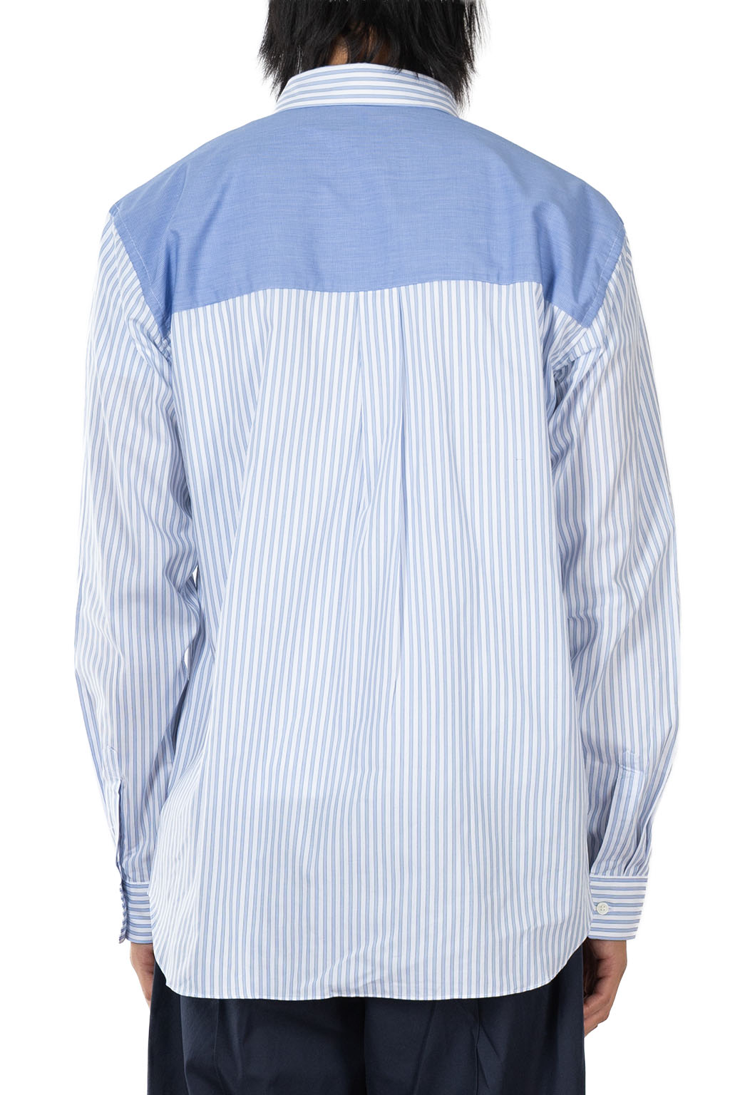Comme Des Garcons Homme Deux - Patchwork Shirt - White Sax and Blue White