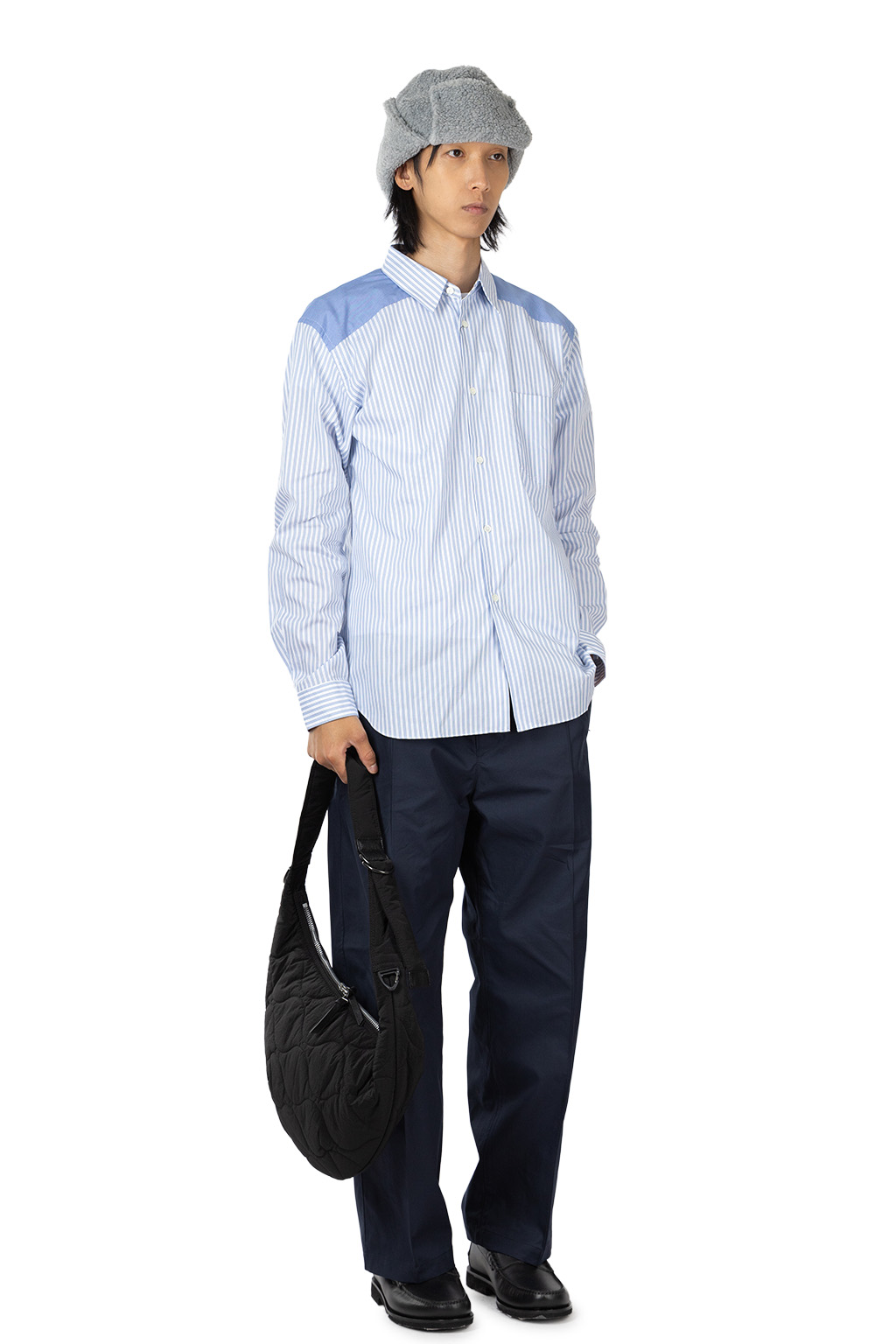 Comme Des Garcons Homme Deux - Patchwork Shirt - White Sax and Blue White