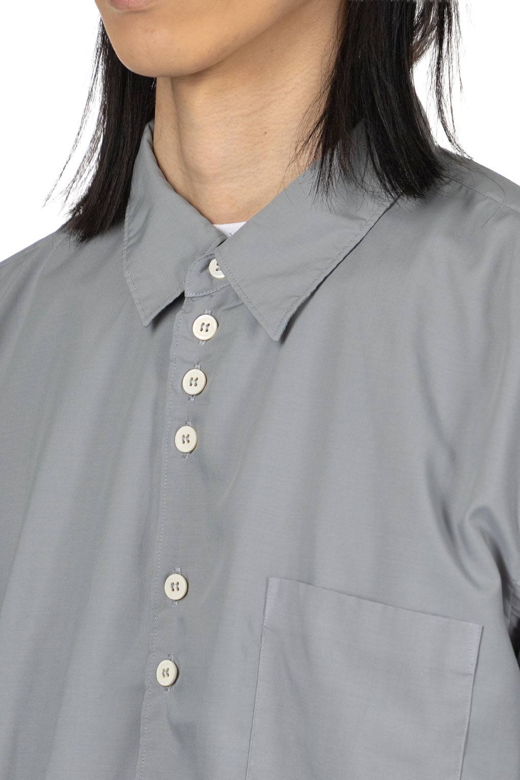 Comme Des Garcons Homme Deux - Short Sleeve Button-Up Shirt - Light Grey