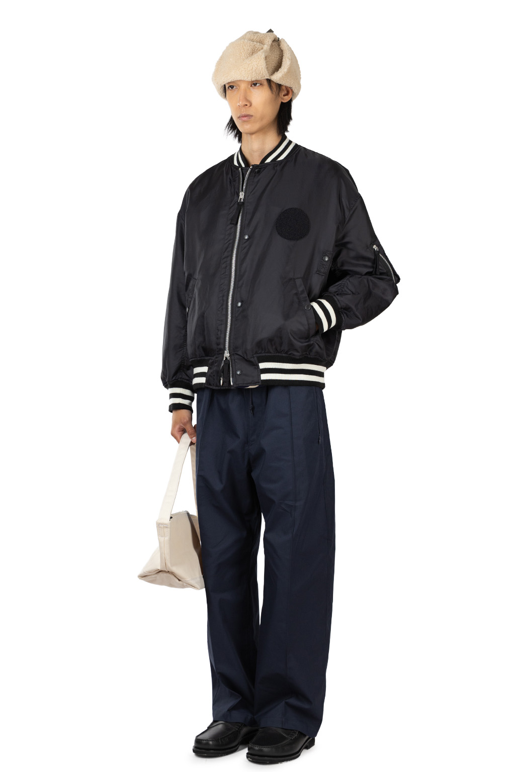 Comme Des Garcons Homme - Nylon Twill Varsity Jacket - Black