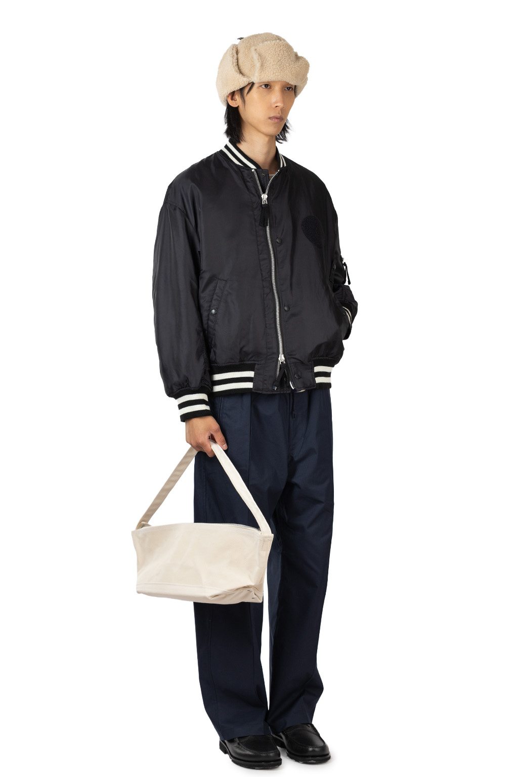 Comme Des Garcons Homme - Nylon Twill Varsity Jacket - Black