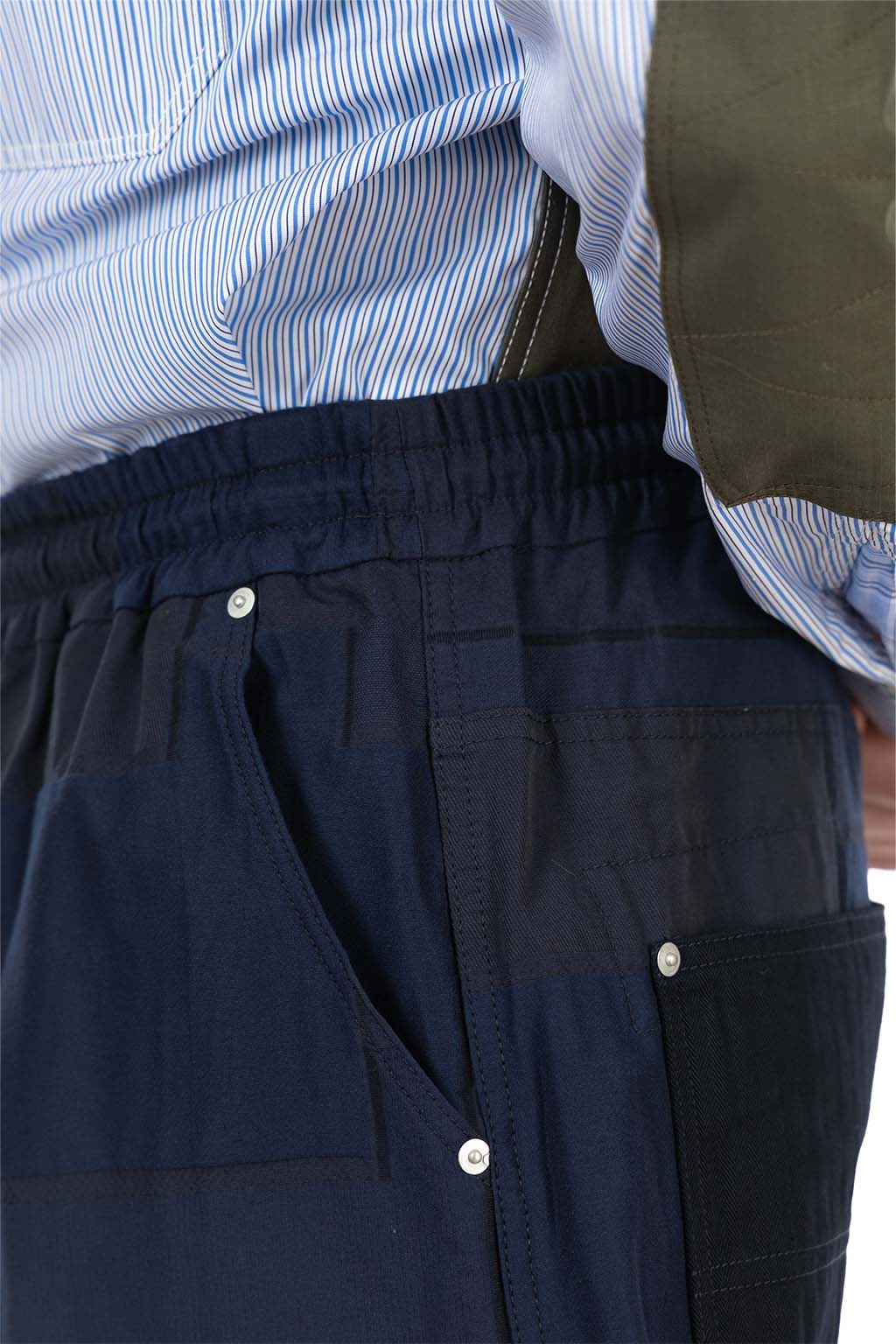 Comme Des Garcons Homme - Patchwork Jacquard Shorts - Navy