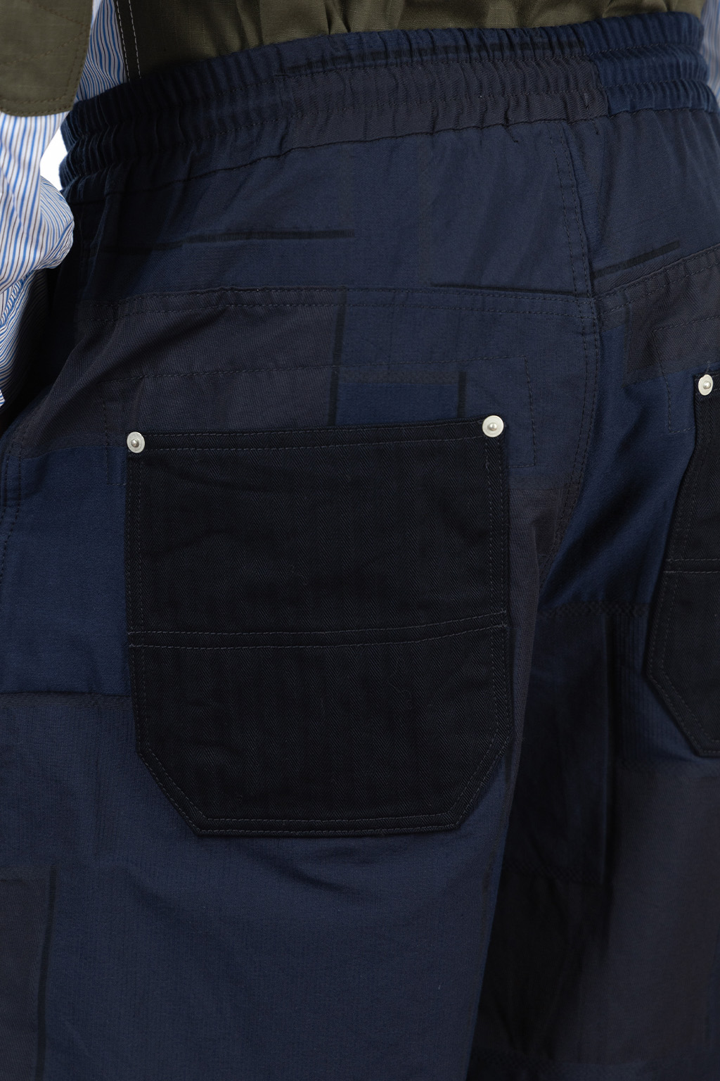 Comme Des Garcons Homme - Patchwork Jacquard Shorts - Navy