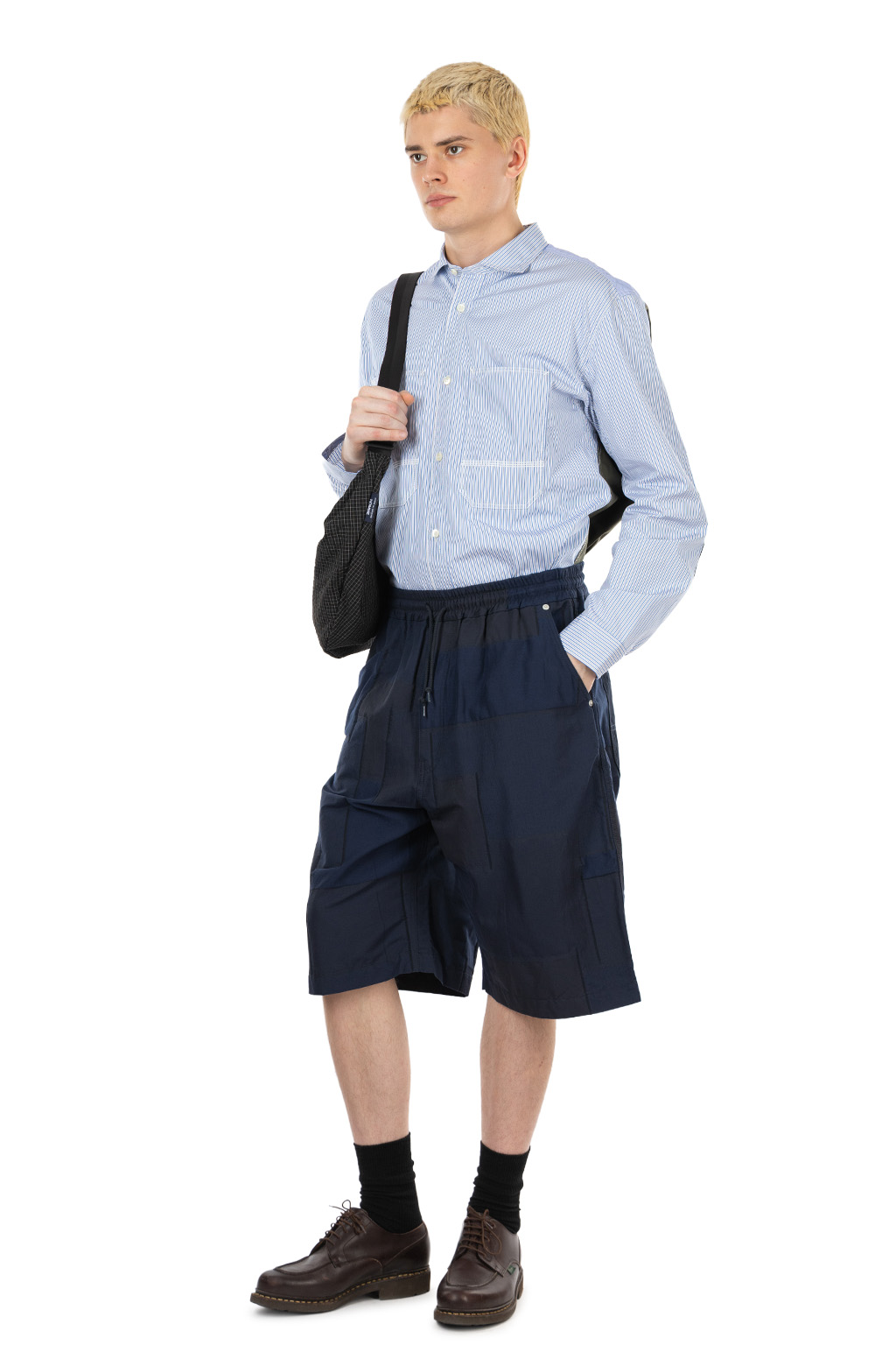 Comme Des Garcons Homme - Patchwork Jacquard Shorts - Navy