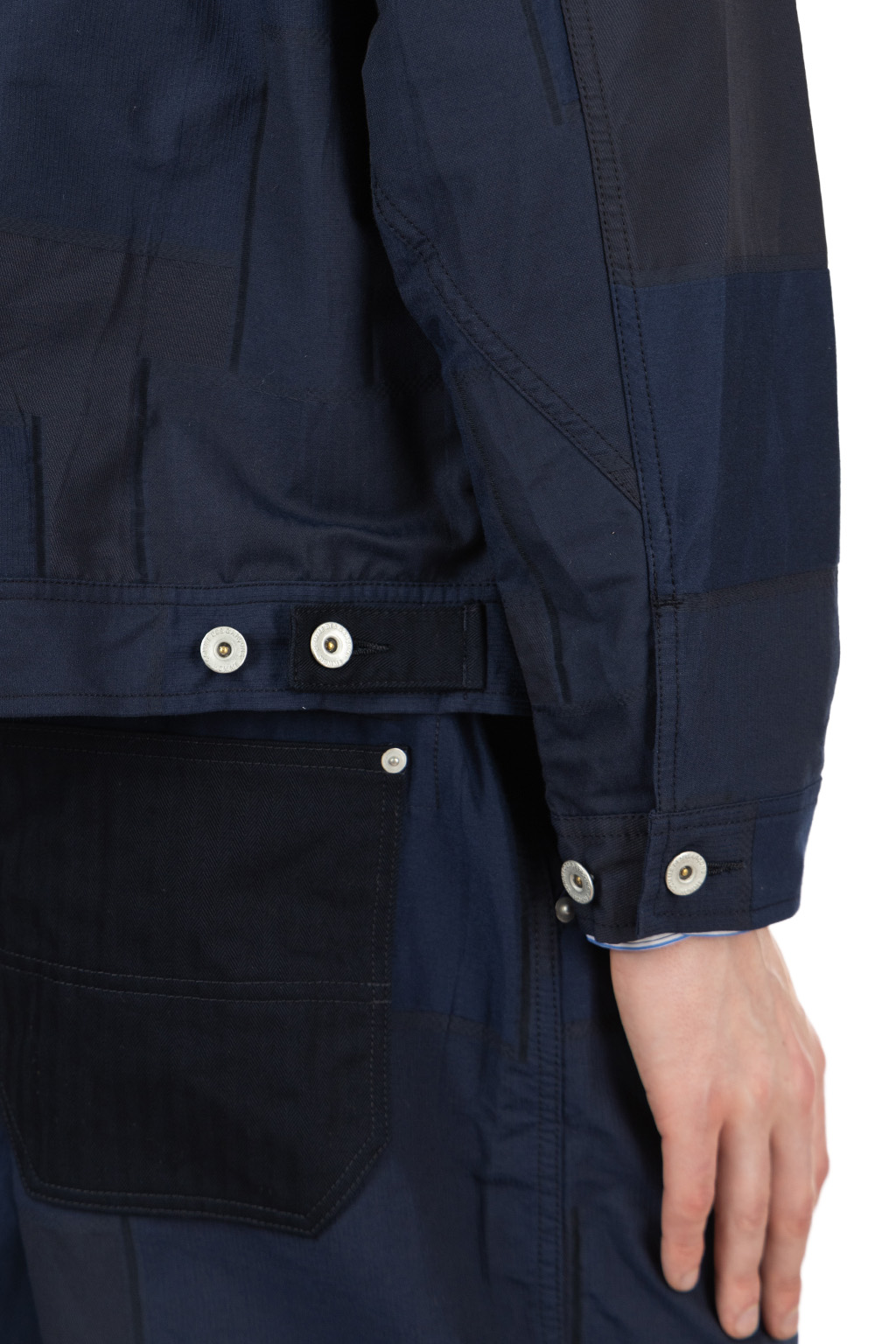 Comme Des Garcons Homme - Patchwork Zipper Jacquard Jacket - Navy