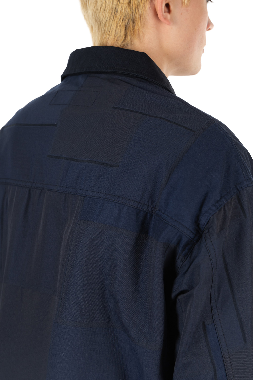 Comme Des Garcons Homme - Patchwork Zipper Jacquard Jacket - Navy