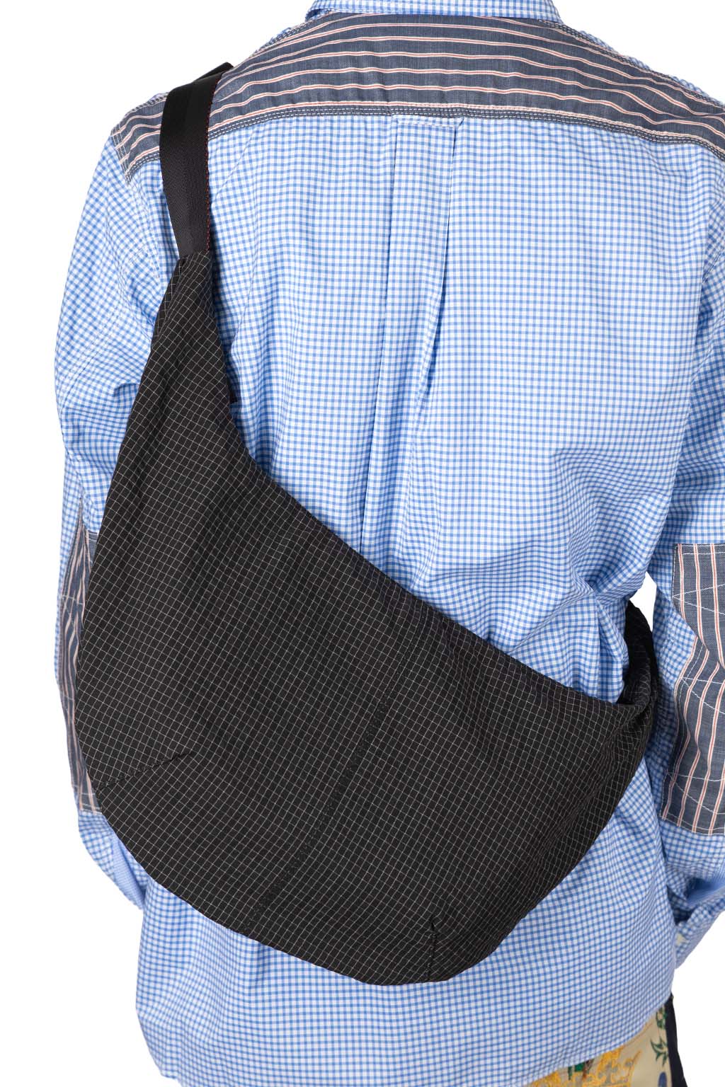 Comme Des Garcons Homme - Polyester Grid Check Pattern Shoulder Bag - Black x White