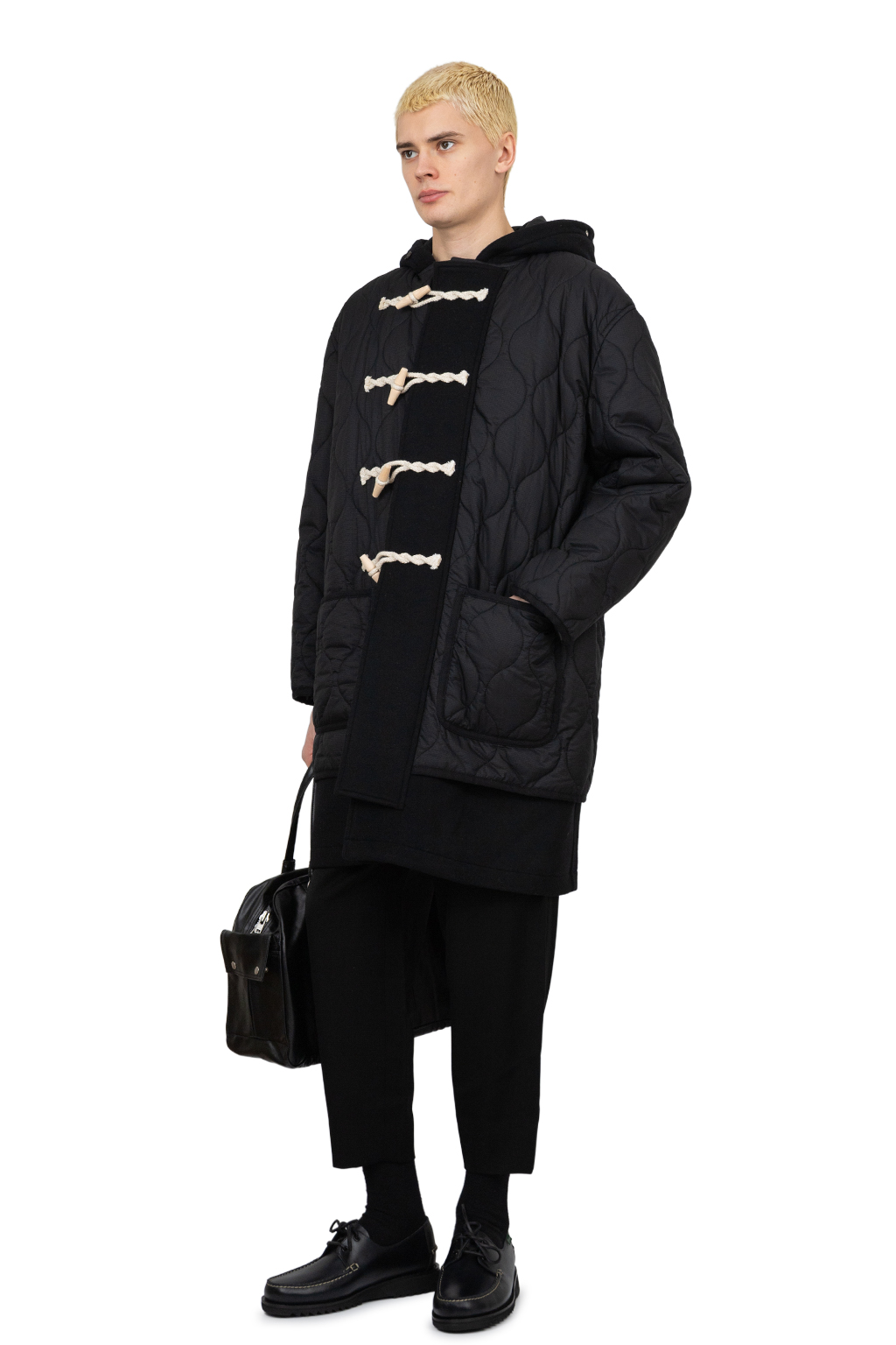 Comme Des Garcons Homme - Wool Melton x Nylon Rip Quilted - Black