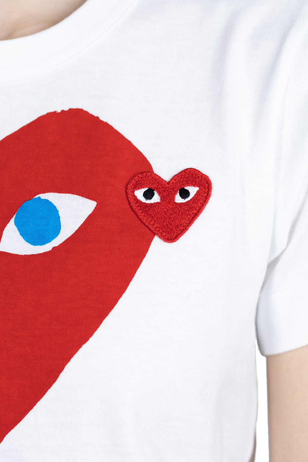 Comme Des Garcons Play Big x Small Red Heart T-Shirt - White
