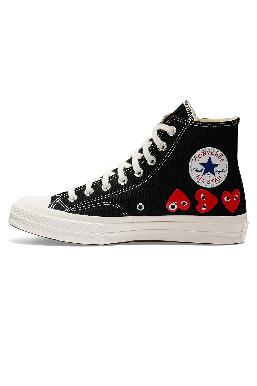 Comme Des Garcons Play - Black Converse - Multiple Hearts Chuck 70 High Sneakers