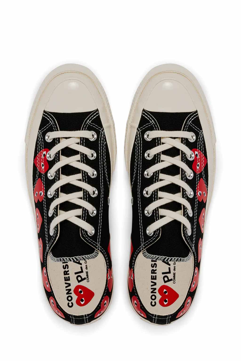 Comme Des Garcons Play - Black Converse - Multiple Hearts Chuck 70 Low Sneakers