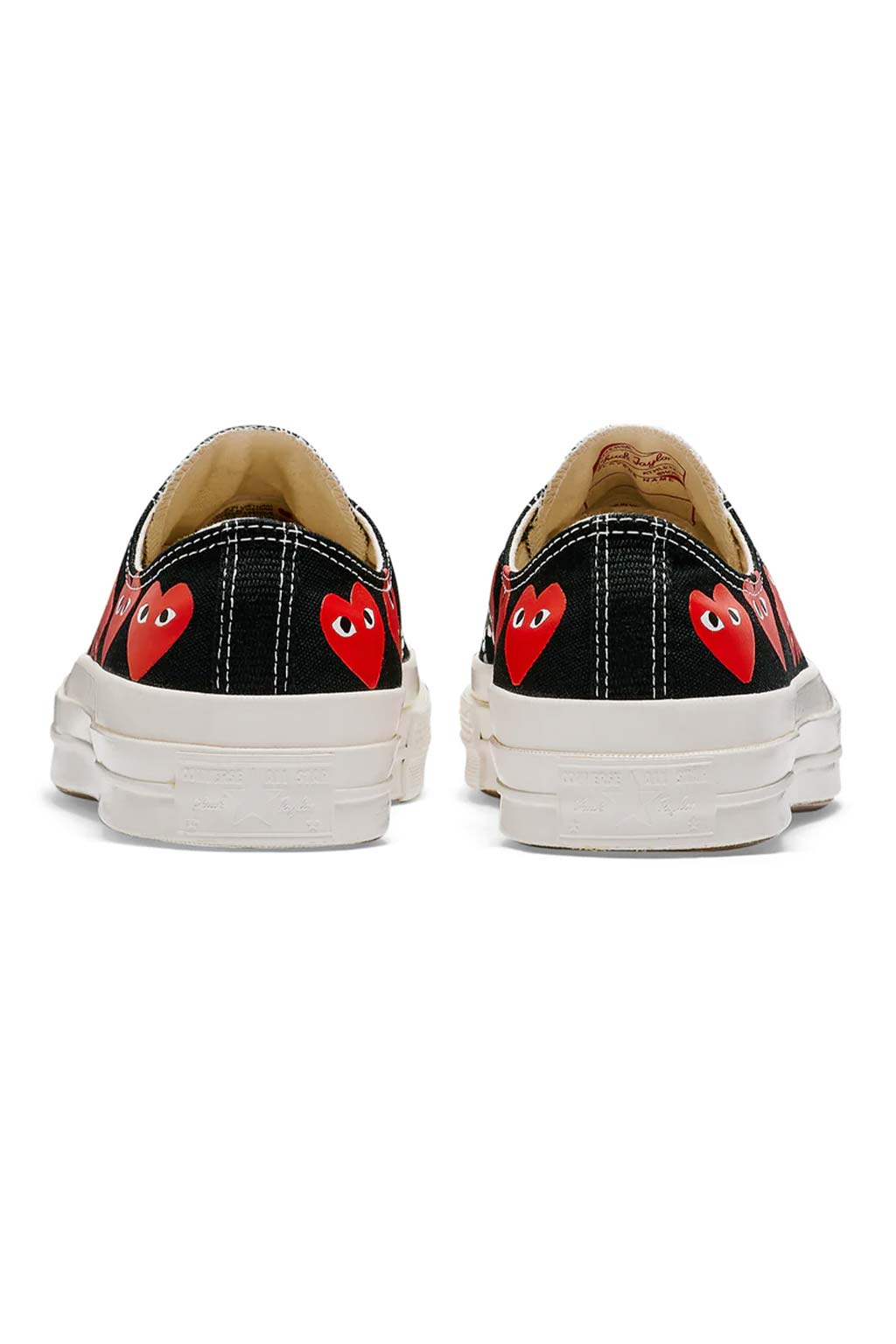 Comme Des Garcons Play - Black Converse - Multiple Hearts Chuck 70 Low Sneakers