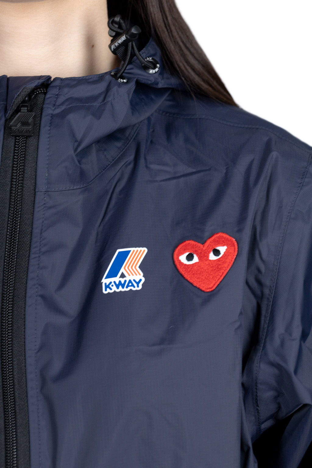 Comme Des Garcons Play K-WAY Hoodie Full Zip  - Navy