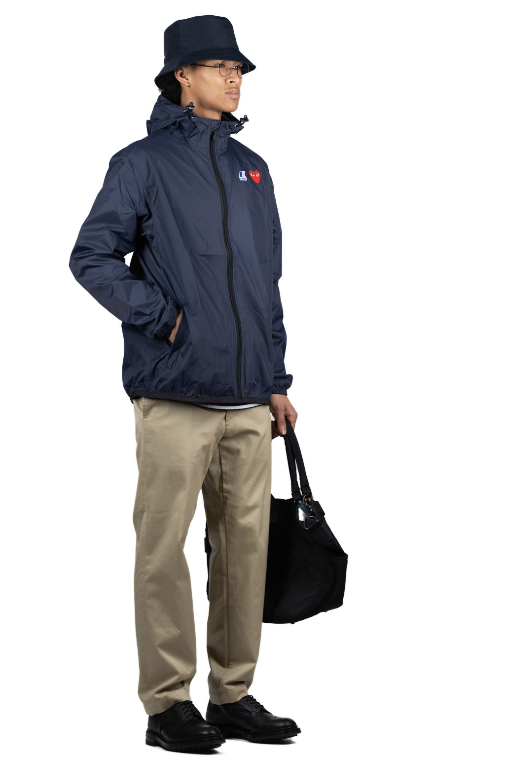 Comme Des Garcons Play K-WAY Hoodie Full Zip  - Navy