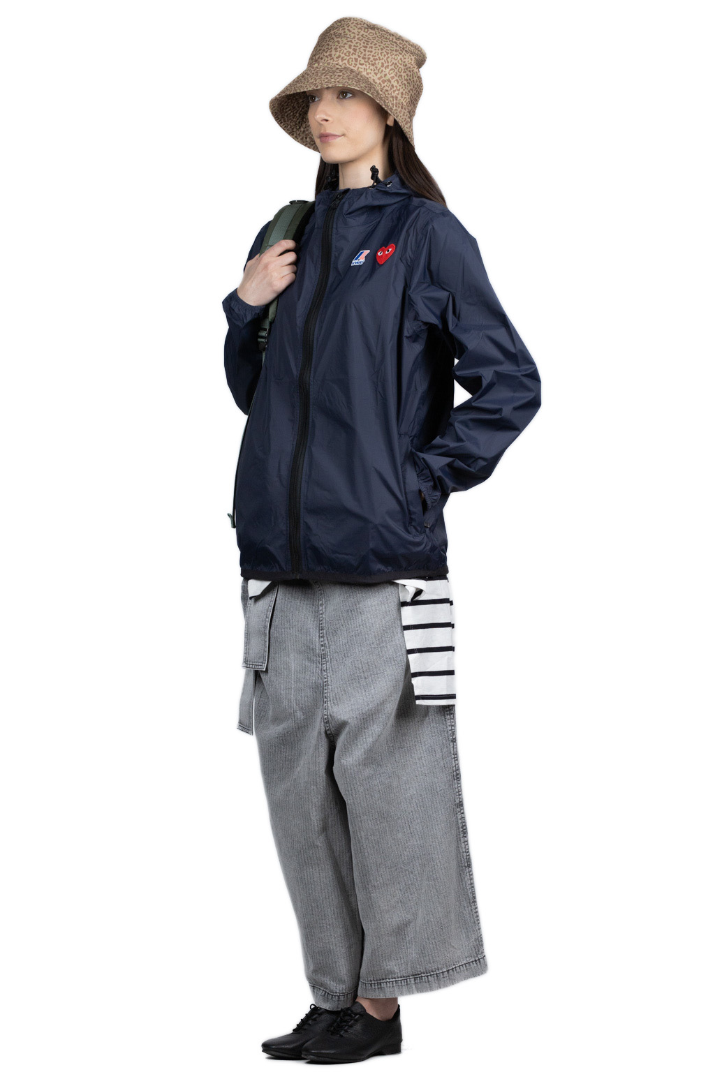 Comme Des Garcons Play K-WAY Hoodie Full Zip  - Navy