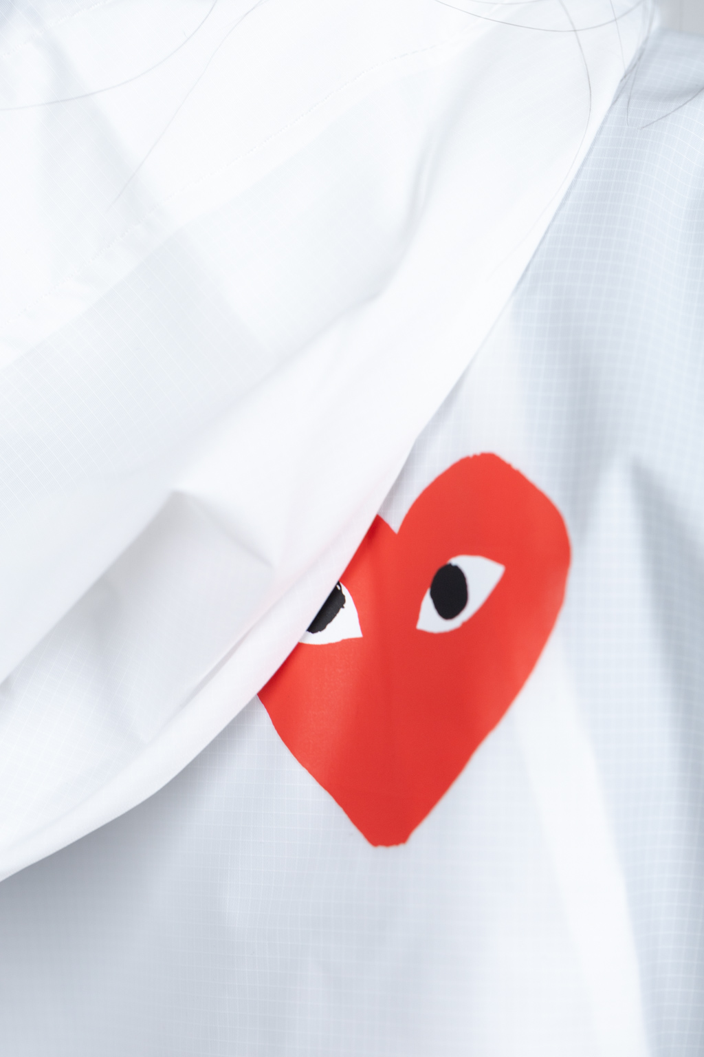 Comme Des Garcons Play K-WAY Hoodie Full Zip  - White
