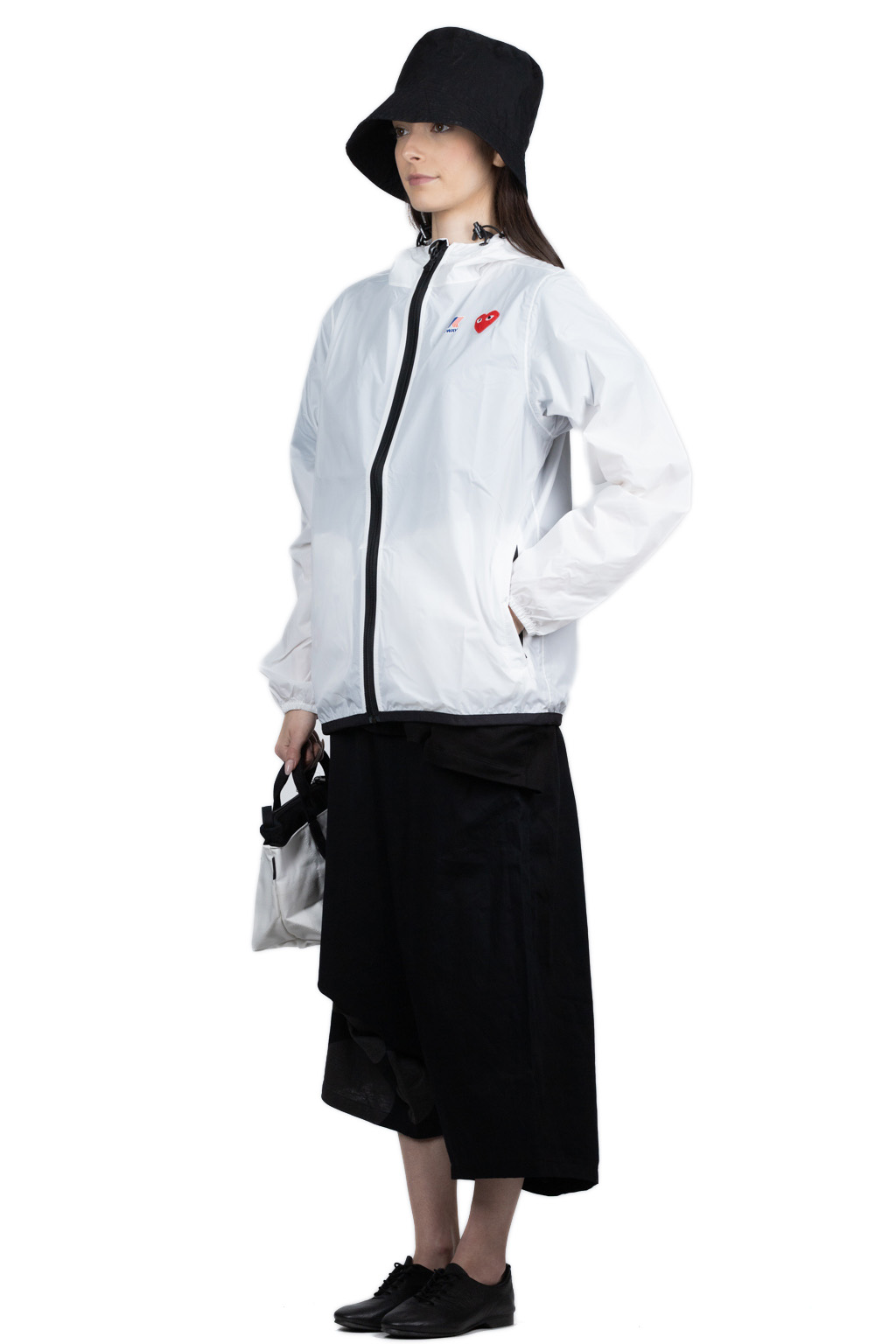 Comme Des Garcons Play K-WAY Hoodie Full Zip  - White