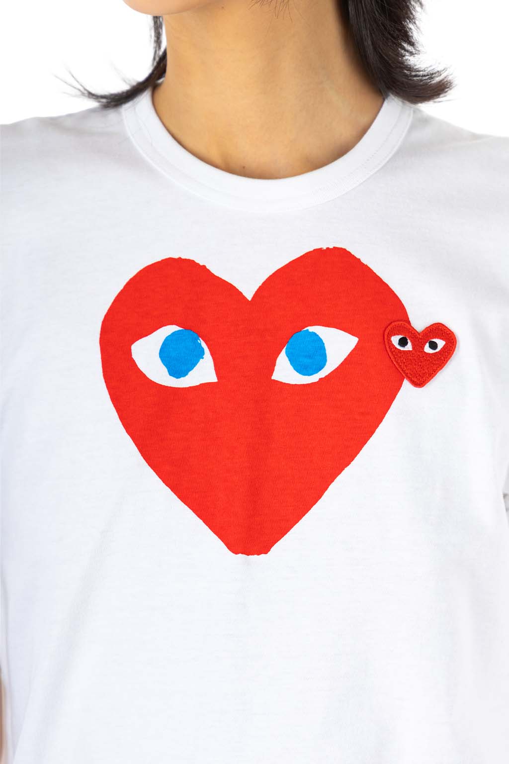 Comme Des Garcons Play - Men's Big x Small Red Heart T-Shirt - White