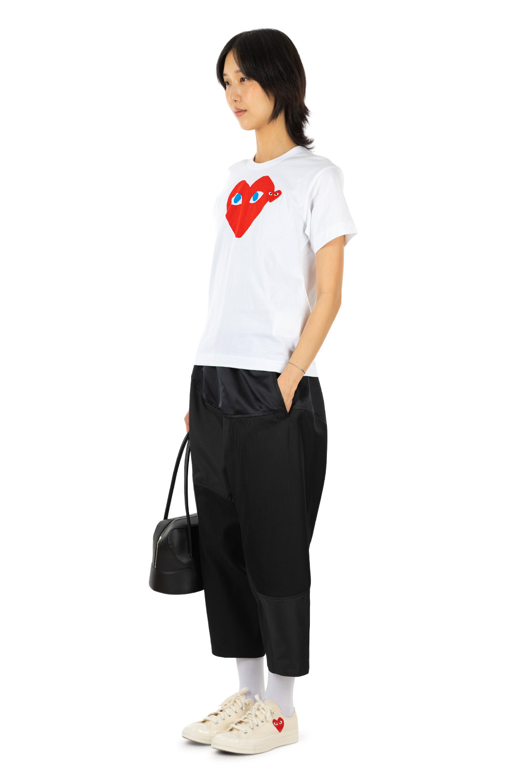 Comme Des Garcons Play - Men's Big x Small Red Heart T-Shirt - White