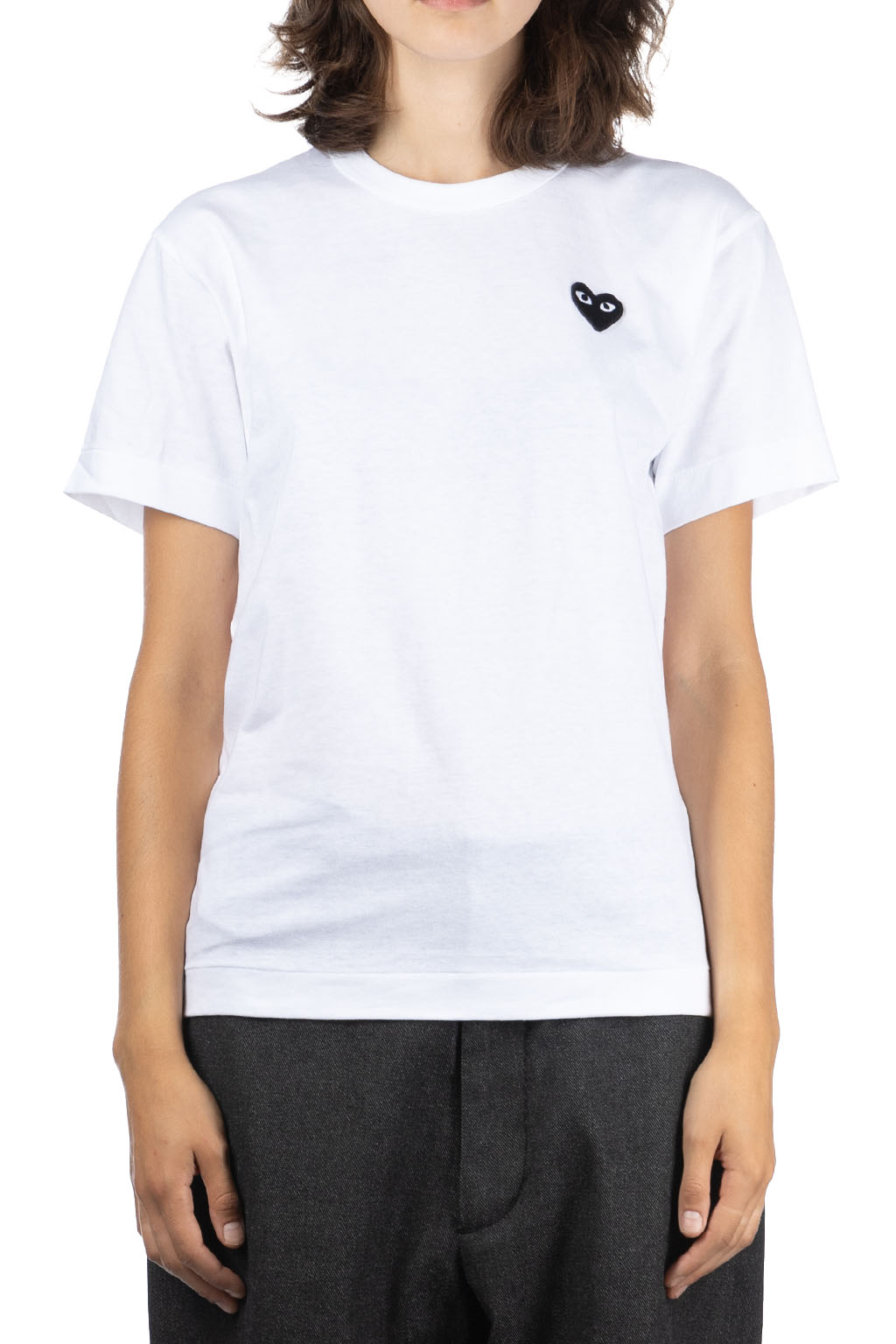 Comme Des Garcons Play - Unisex Black Heart T-Shirt - White