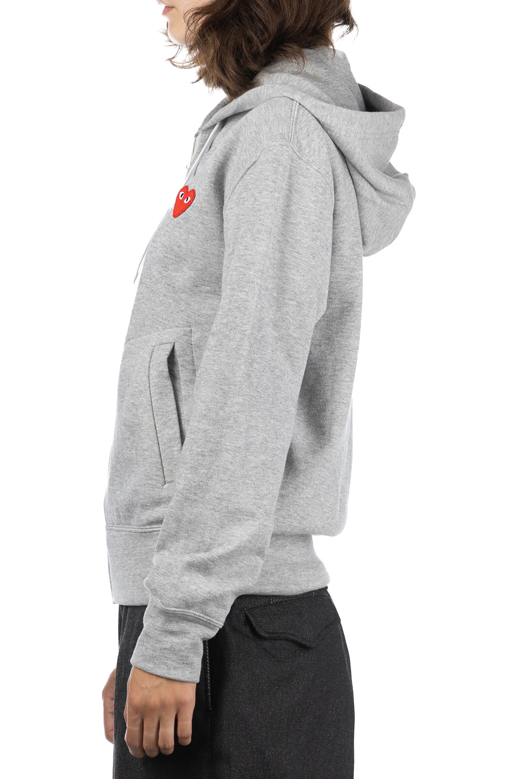 Comme Des Garcons Play | Unisex Red Heart Full Zip Hoodie