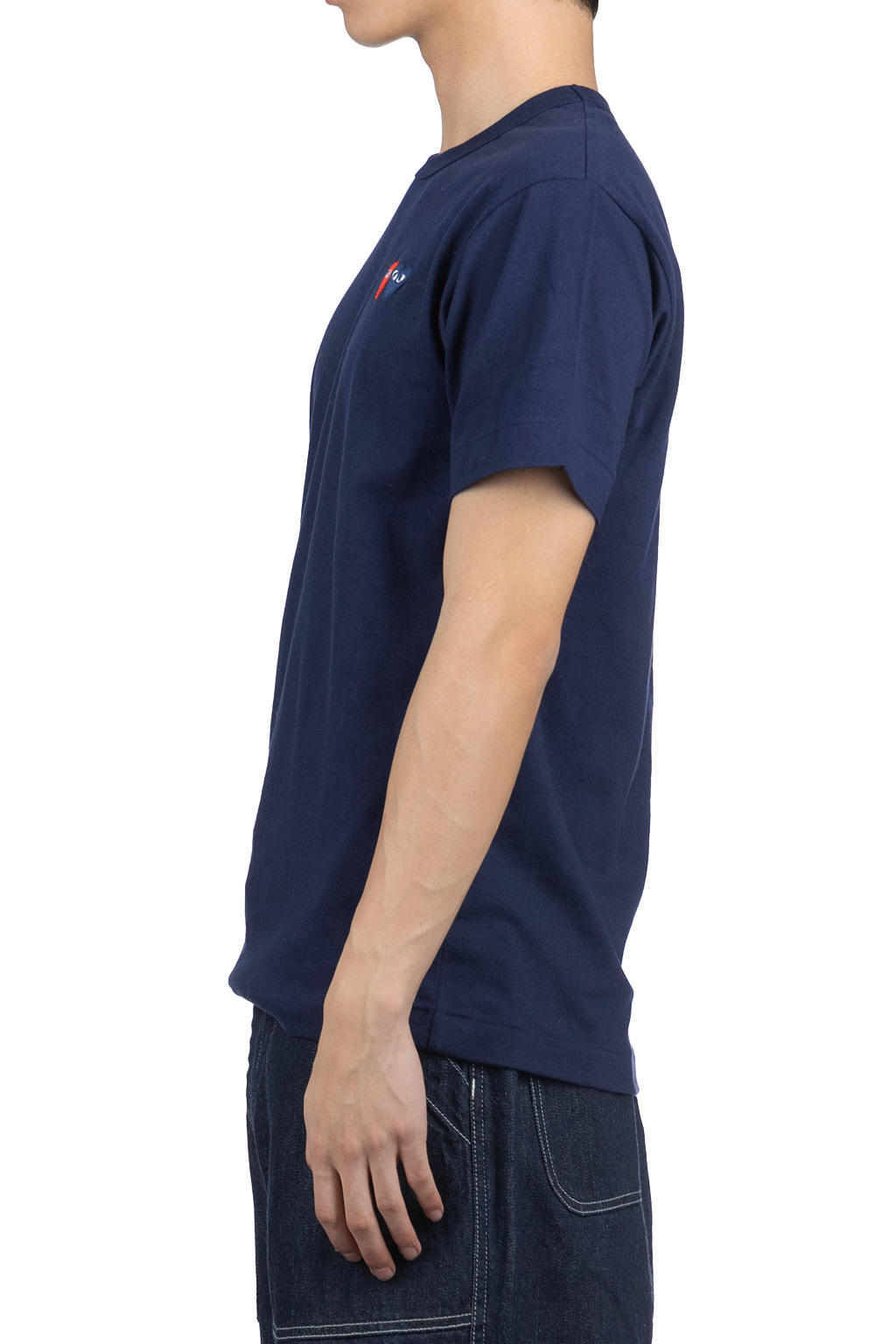 Comme Des Garcons Play - Men's Double Heart T-Shirt - Navy
